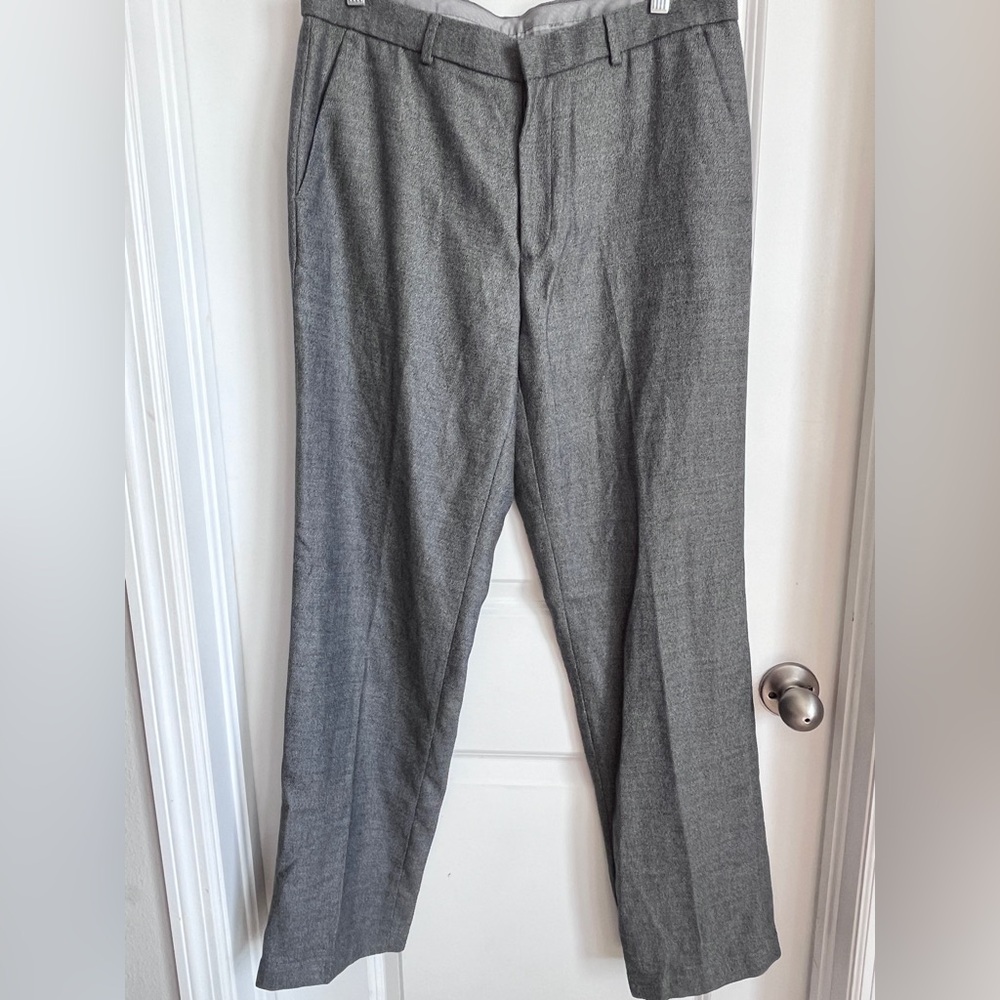 Calvin Klein Light Gray Black Patterned Trousers … - image 1